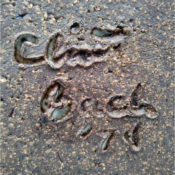 Stoneware Teapot Lid Mustache Ponytail Vintage 1970s Artist Signed Bottom 5 Inch - Picture 14 of 14